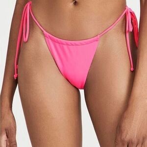 Good American Bikini Bottom Tiny Ties Pink Size 0 - XS